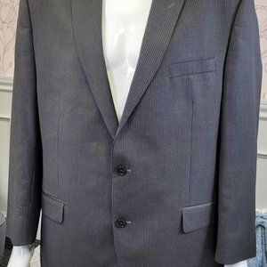 Michael Kors Mens Blazer 46R Wool Blend Gray Striped Sport Coat 2 Button Jacket